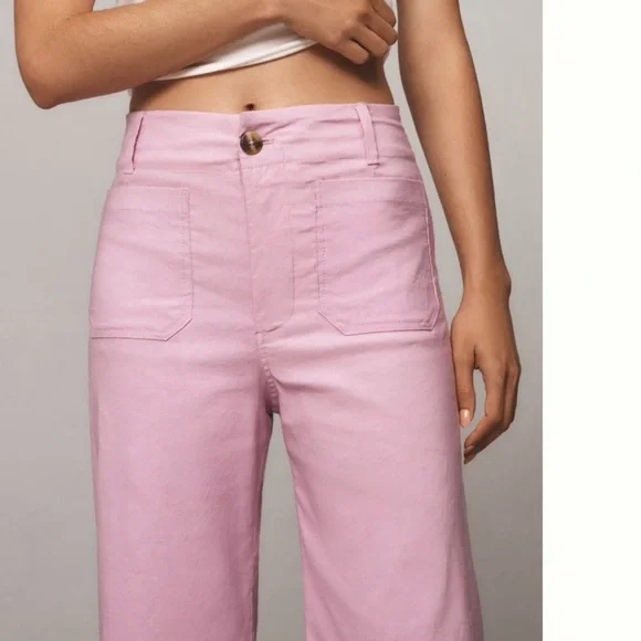 NWT Anthropologie Maeve The Colette Magic Fabric Cropped Wide-Leg Pants - Picture 2 of 11